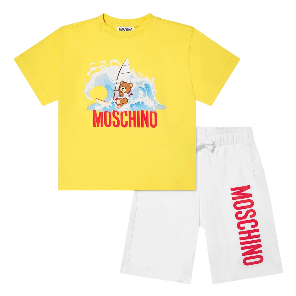 Moschino Boys Multicolor Kids Sets, 14 Y, Yellow T-Shirt And Shorts Set