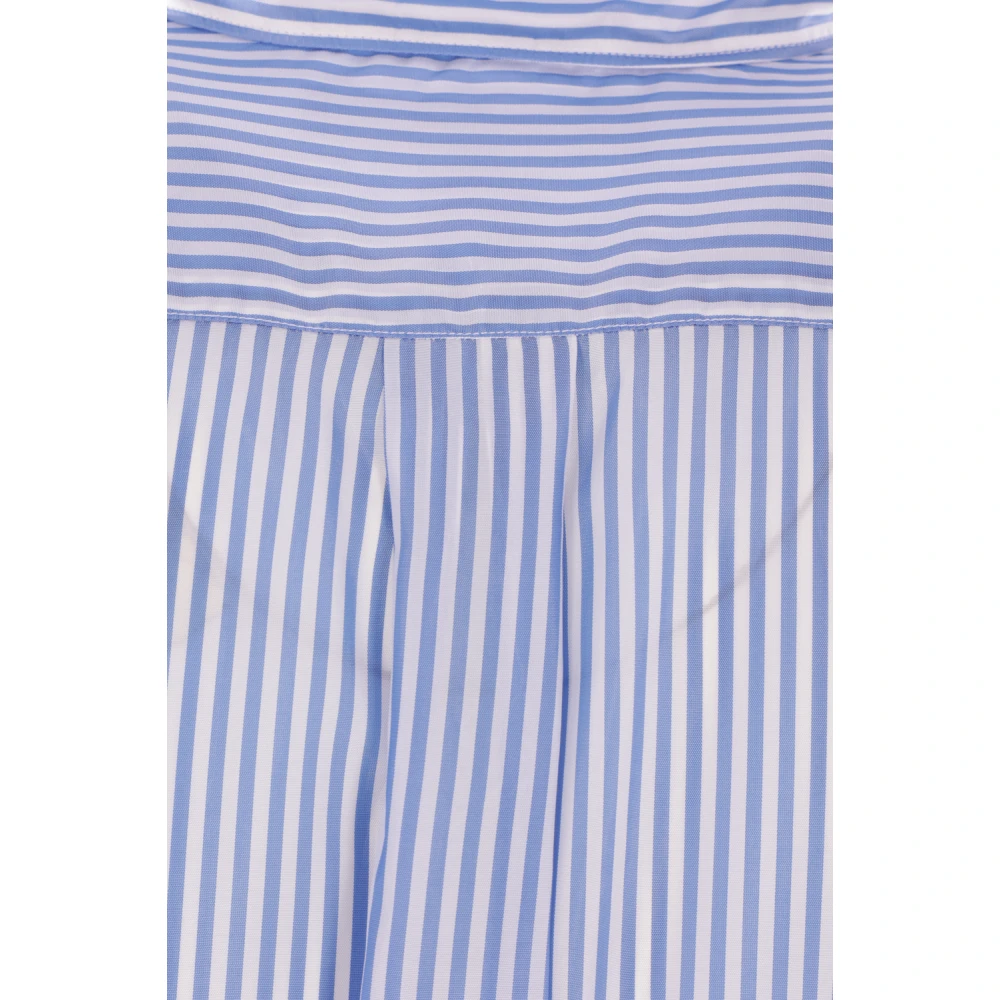 Comme des Garçons Gestreepte Cupro Shirt Blue Heren