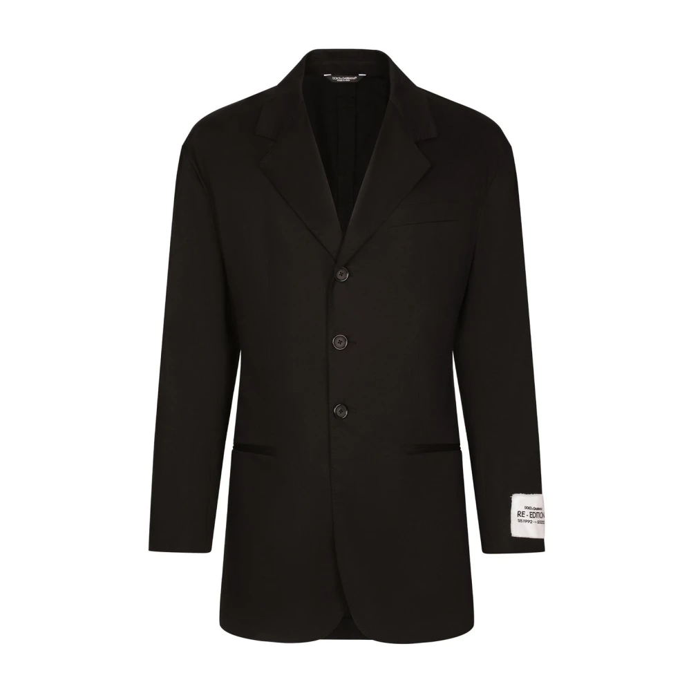 Dolce & Gabbana Svart enkelknäppt blazer Black, Herr