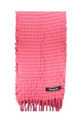 echarpe-rose-en-polyester-avec-details-contrastes