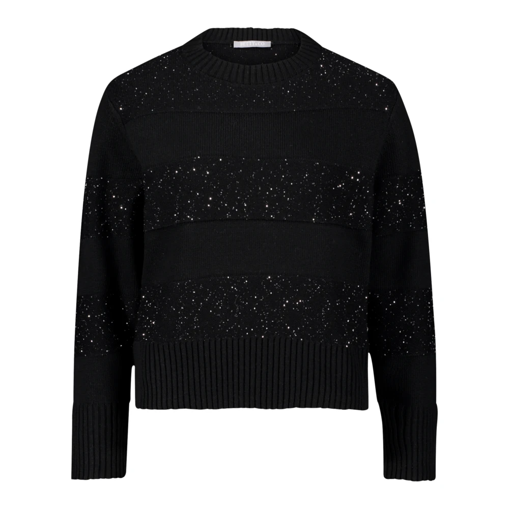 Betty & Co Gebreide trui met pailletten Black Dames