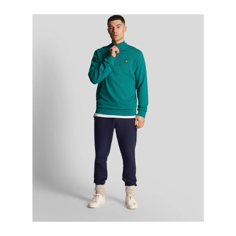 Lyle & Scott Loopback Quarter Zip Sweatshirt Green Heren