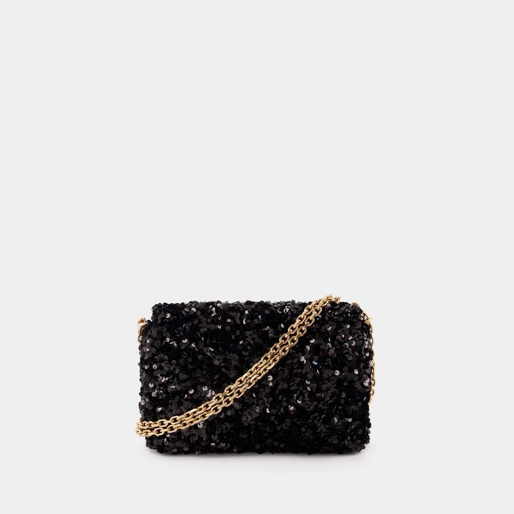 Vanessa Bruno Zwarte Moon Crossbody Tas Katoen Black Dames
