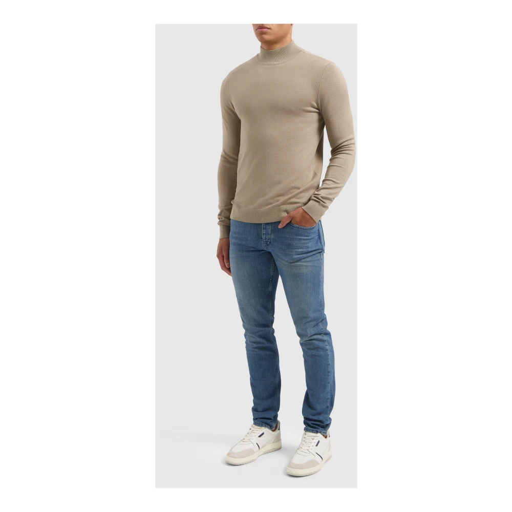 Pure Path Mockneck Sweater Essential Gebreide kleding Beige Heren