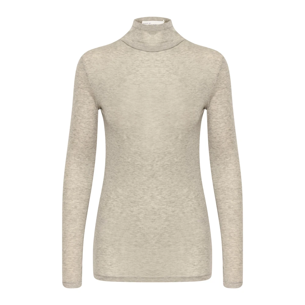 Karen by Simonsen Dollykb Turtleneck Top Opal Gray Beige, Dam