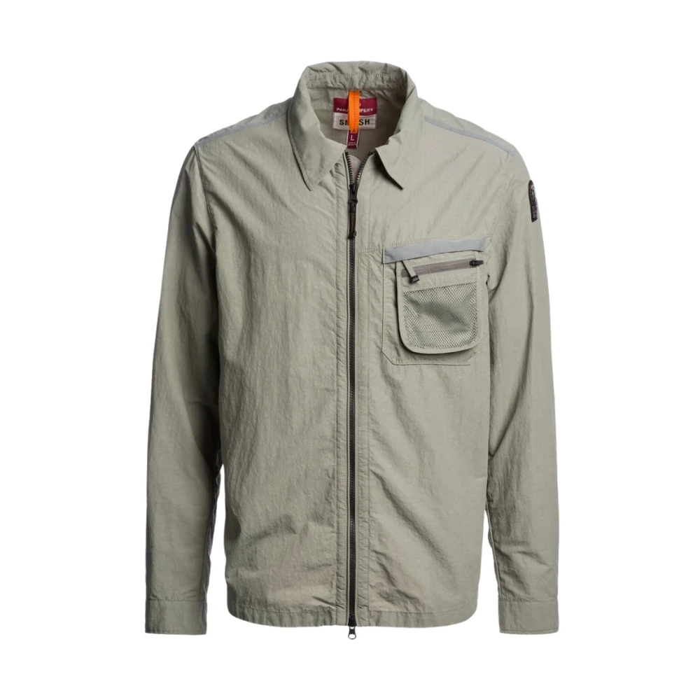 Parajumpers Men's Gray Windbreakers, L, Wymond Overshirt