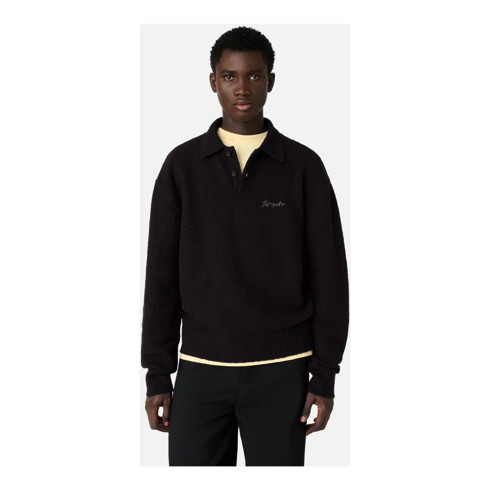 Axel Arigato Scribble Polo Sweater Black Heren