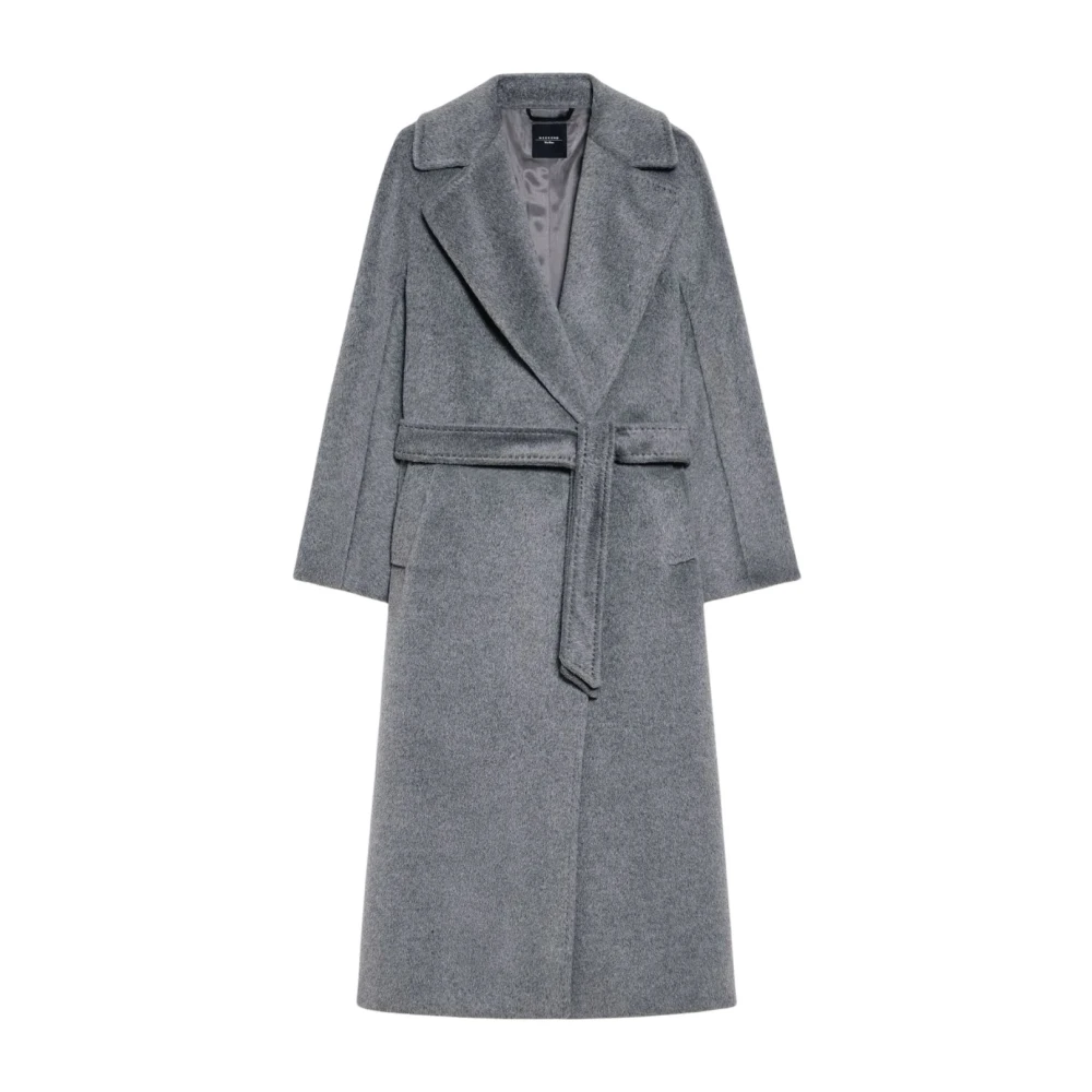 Max Mara Weekend Tijdloze Wollen Tempera Jas Gray Dames