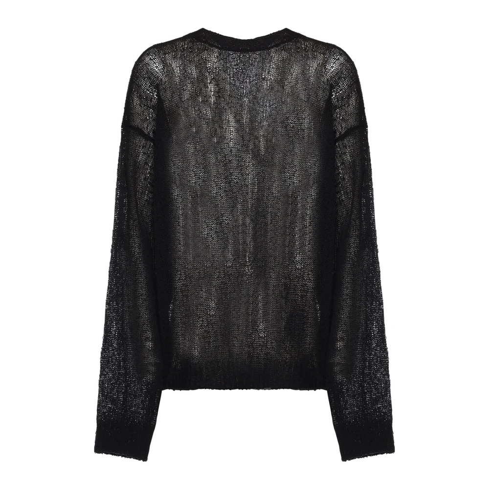 Ann Demeulemeester Men's Black Round-Neck Knitwear, M, Round-Neck Knitwear