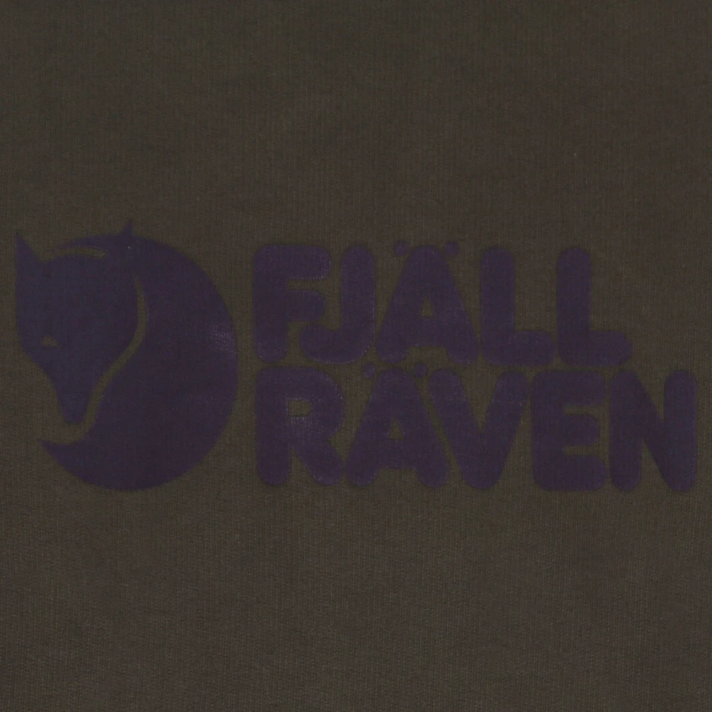Fjällräven Logo Crewneck Sweatshirt Deep Forest Green Heren