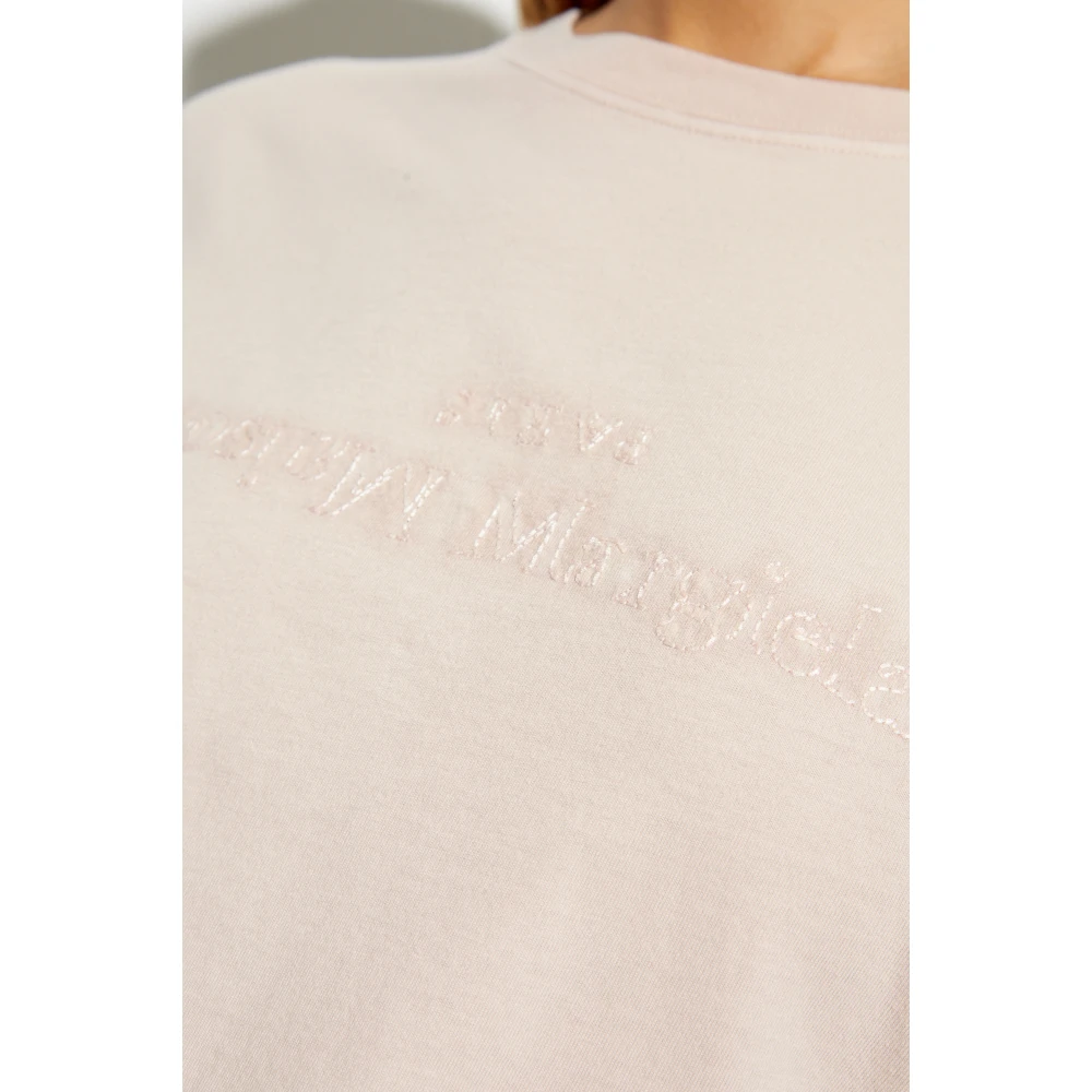 Maison Margiela T-shirt met logo Pink Dames