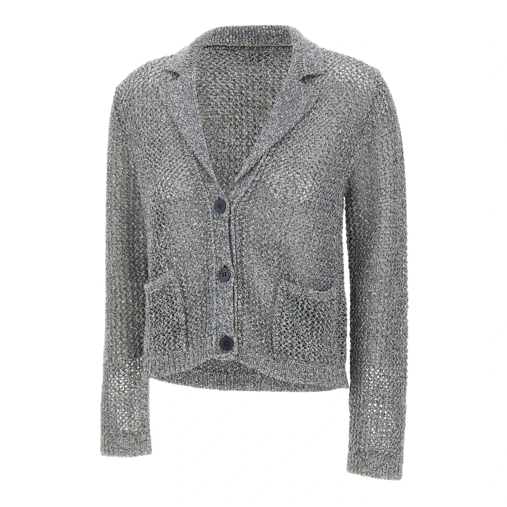 Kangra Women's Blue Cardigans, M, Cropped Cardigan