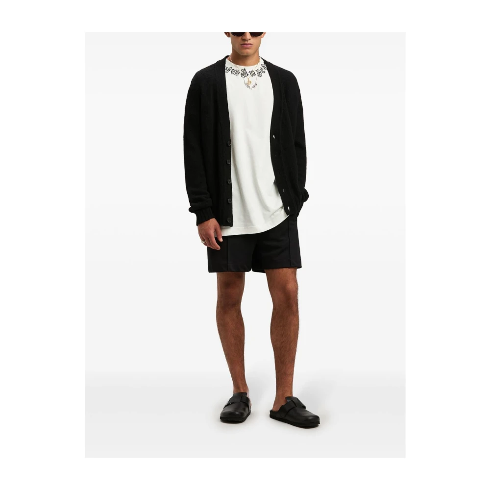 Palm Angels Zwarte shorts met elastische tailleband Black Heren