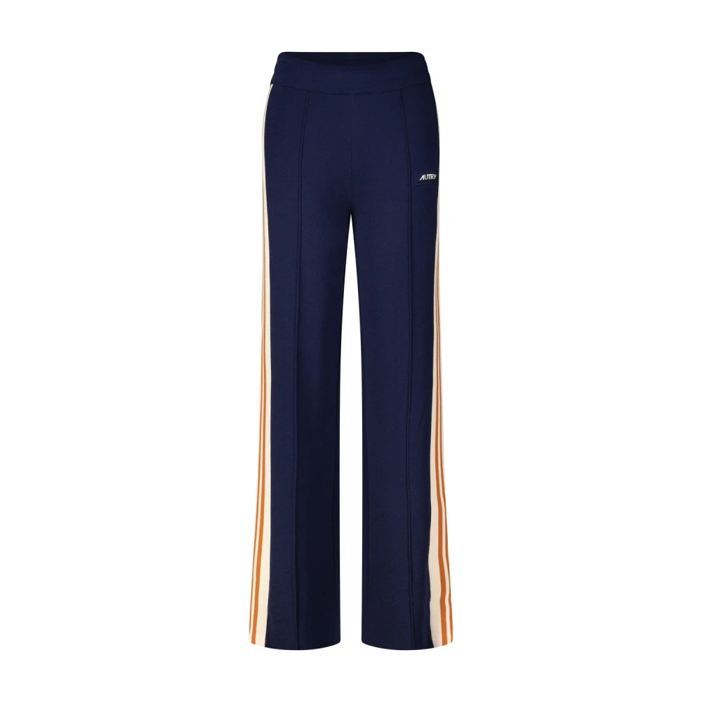 Autry Gebreide Sweatpants met Strepen Blue Dames