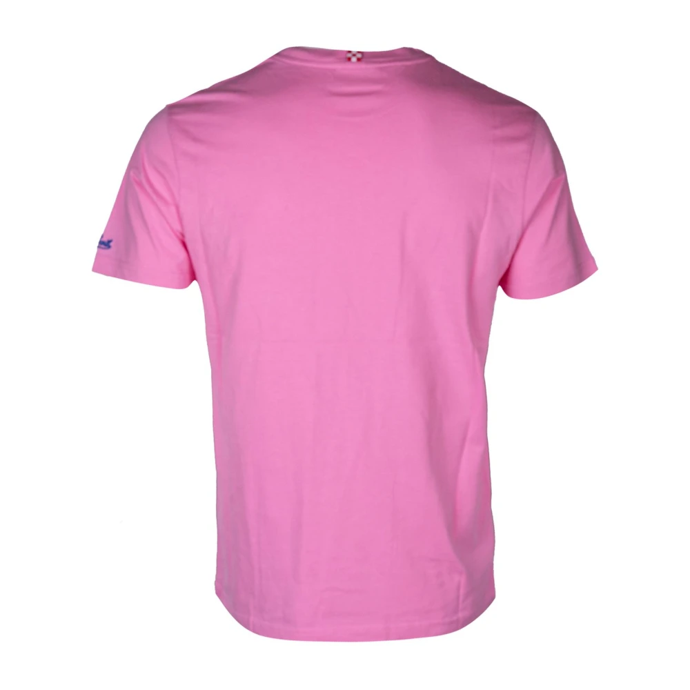 MC2 Saint Barth Heren Cartoon Print Katoenen T-shirt Pink Heren