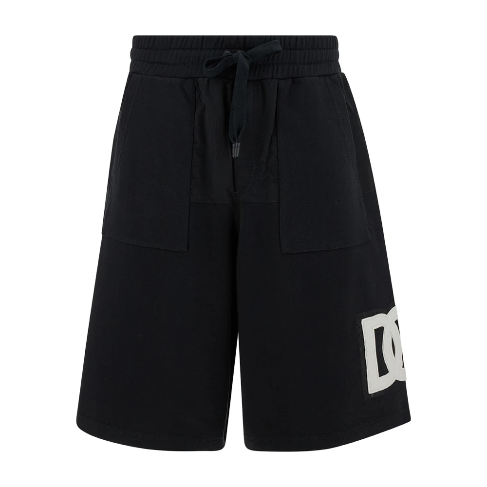 Dolce & Gabbana Shorts met logo Black Heren