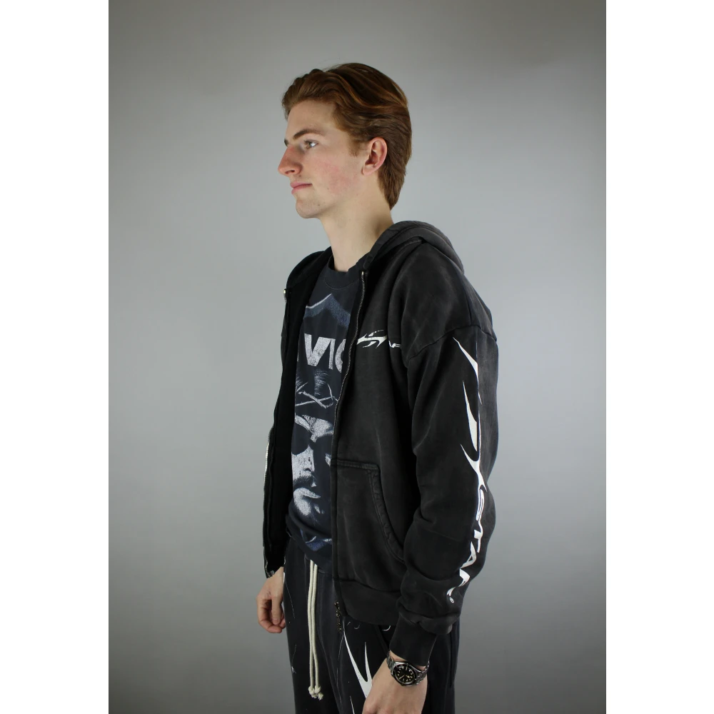 Hellstar Logo Zip Hoodie in Zwart Black Heren