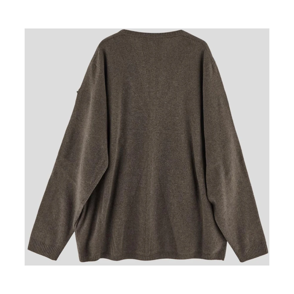 Moncler Katoenen Gebreide Biker Sweater Gray Heren