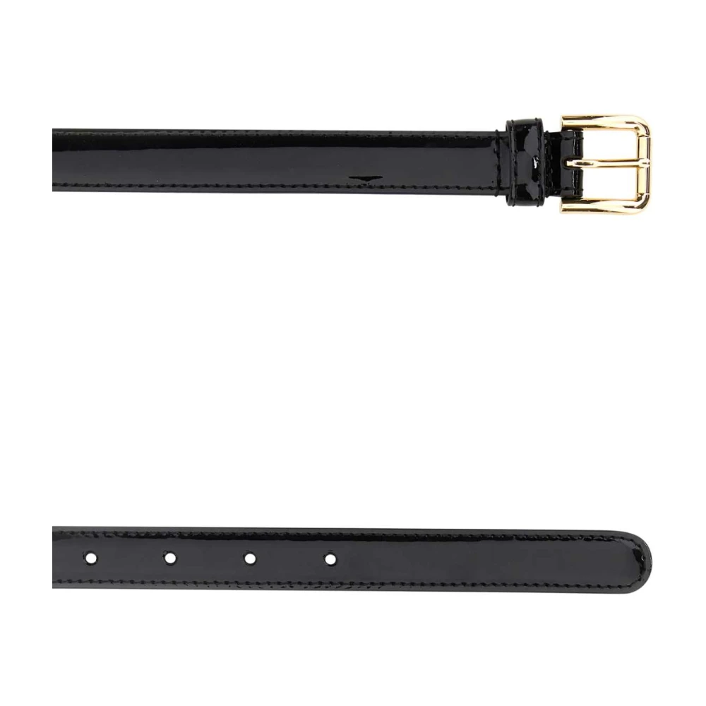 Dolce & Gabbana Zwarte leren Riem Hoogte: 2 cm Black Dames