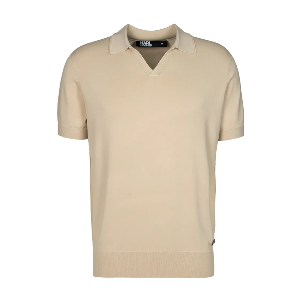 Karl Lagerfeld Stickad Polo Sand Beige, Herr