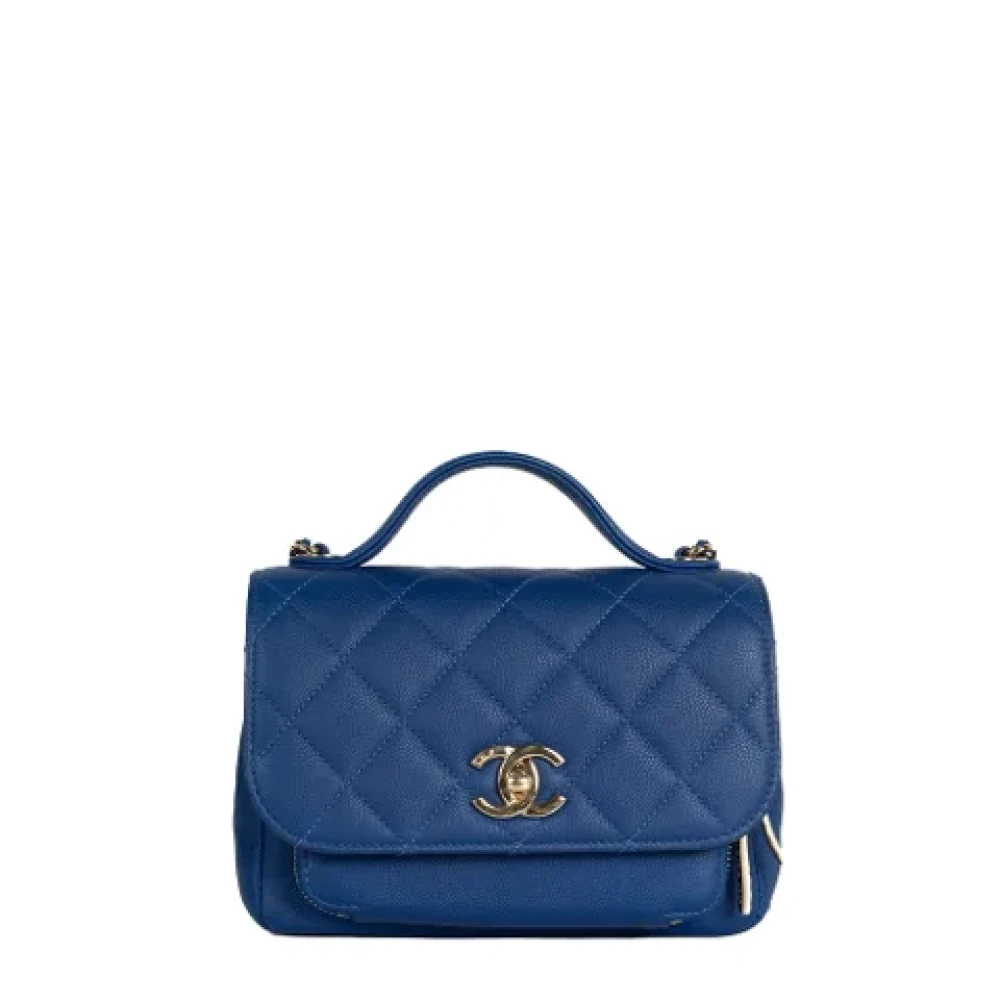 Chanel Vintage Pre-owned Leather handbags Blue Dames