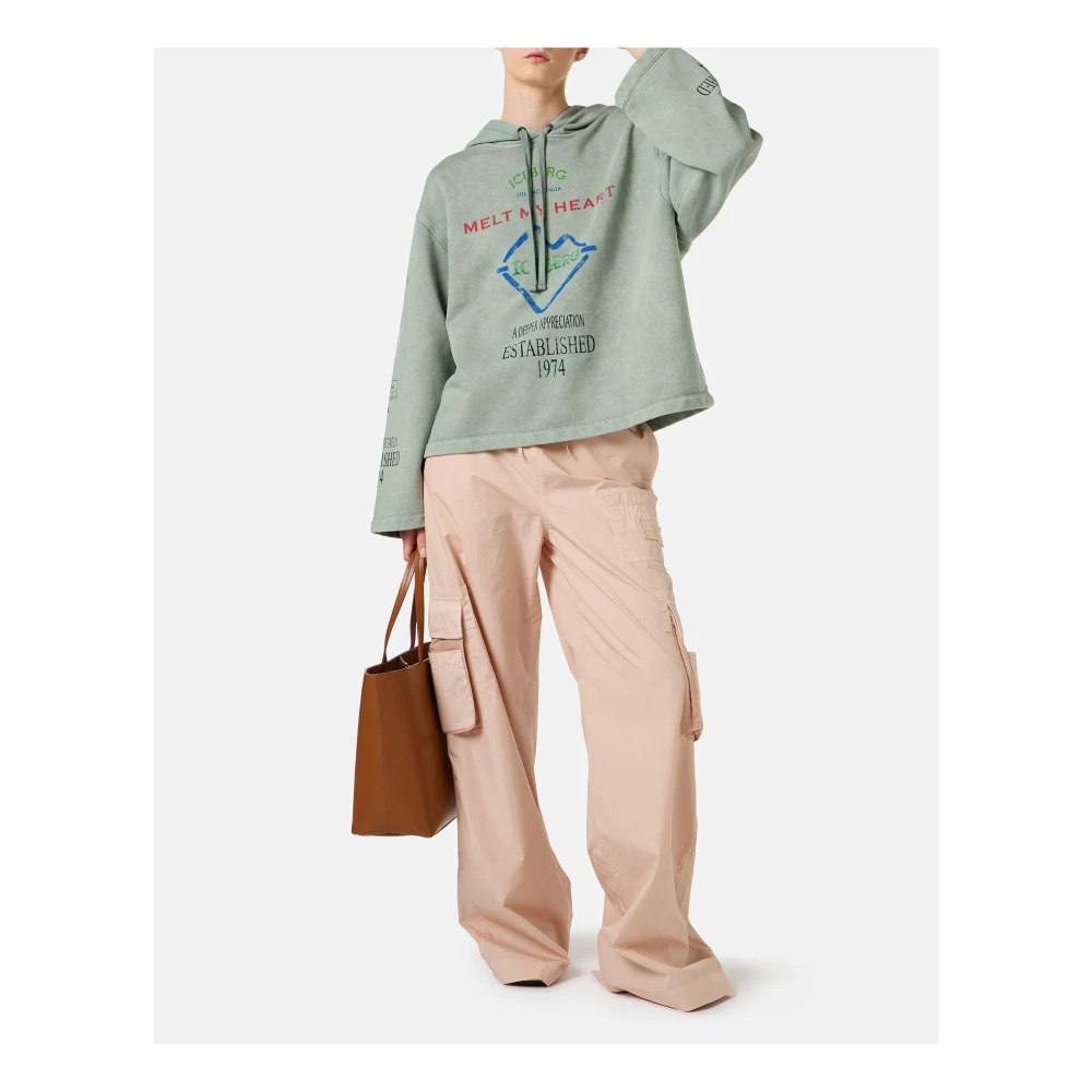 Iceberg Blush parachute canvas cargo fit broek Pink Dames