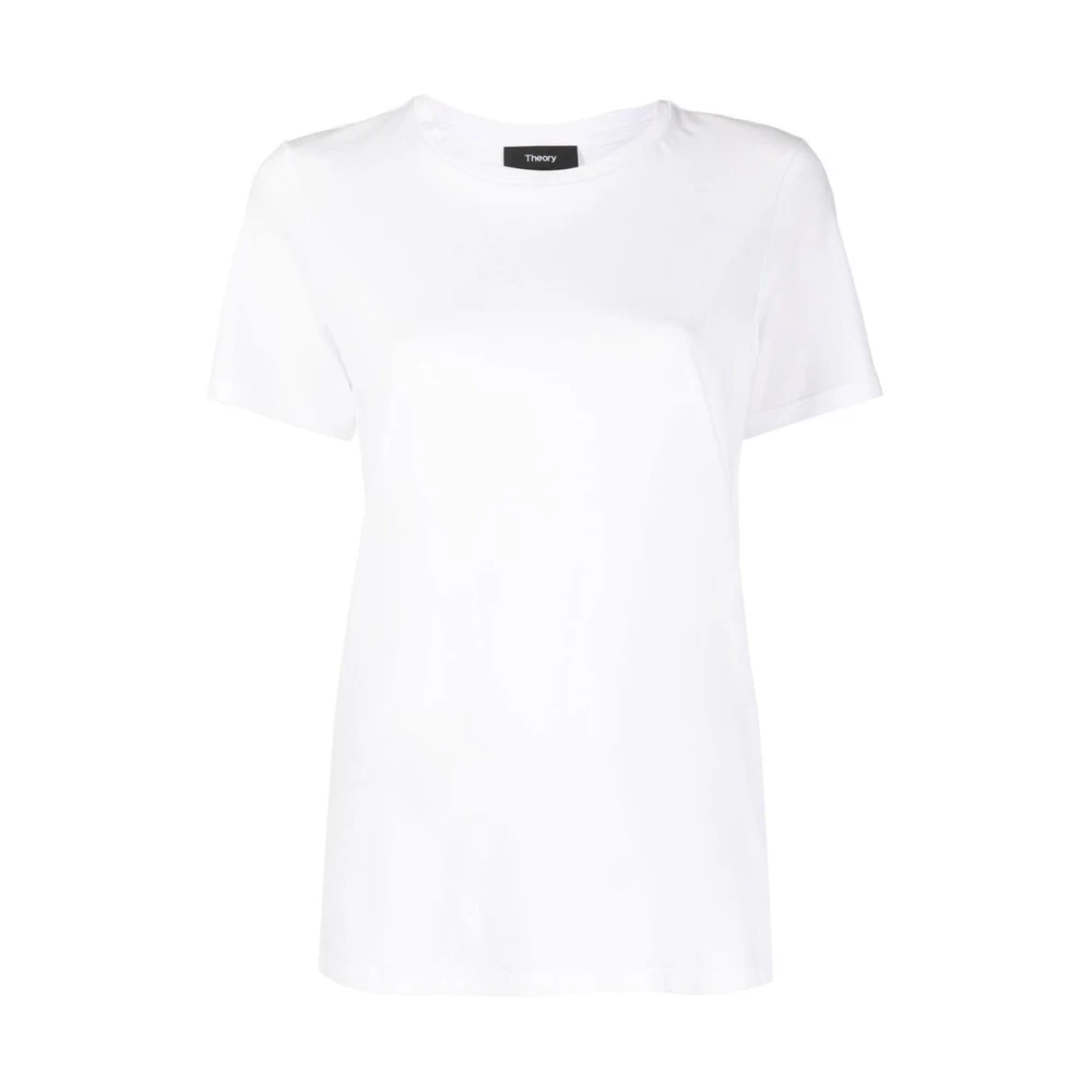Theory Eenvoudig Pima katoenen T-shirt White Dames