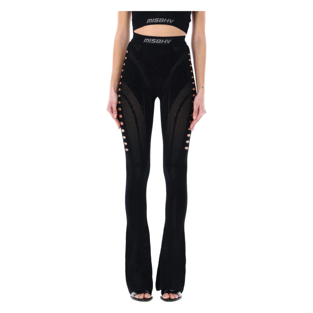 Misbhv Zwarte Mesh Flare Broek Black Dames