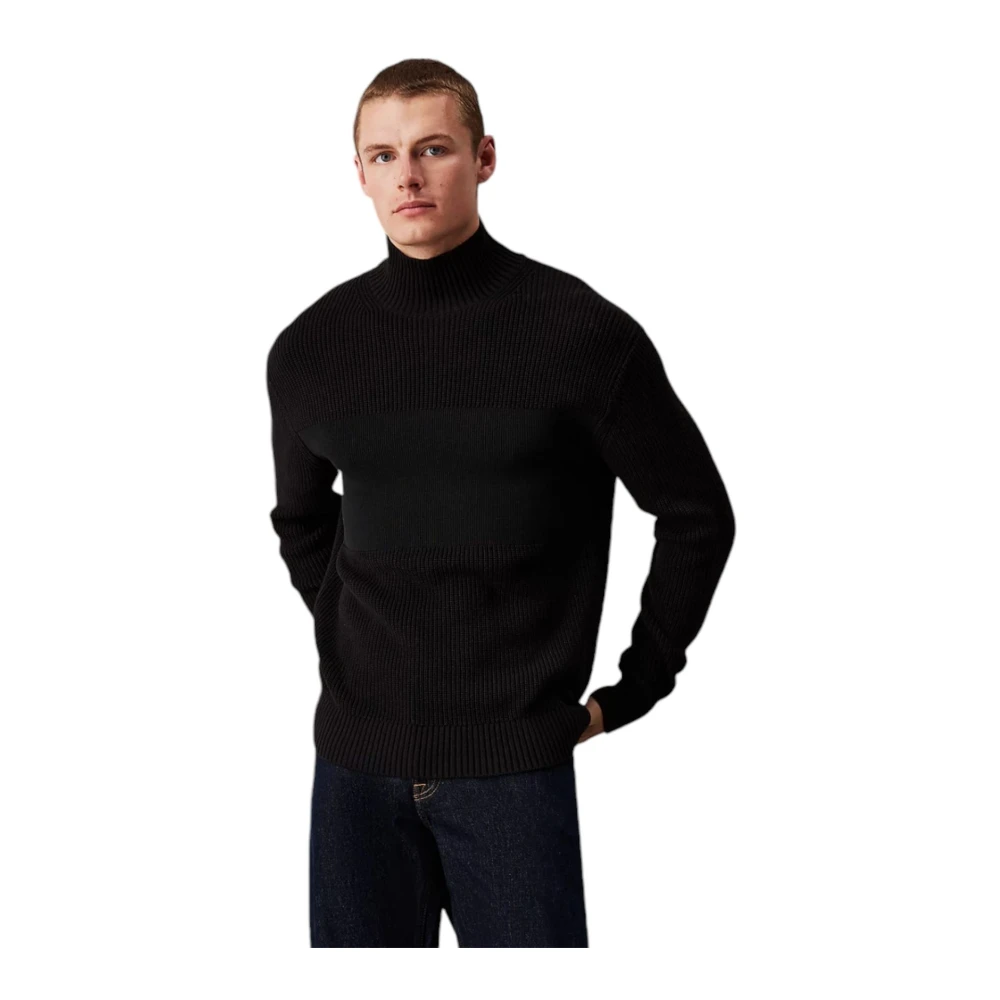 Calvin Klein Jeans Men's Black Turtlenecks,, High Neck Jumper Small