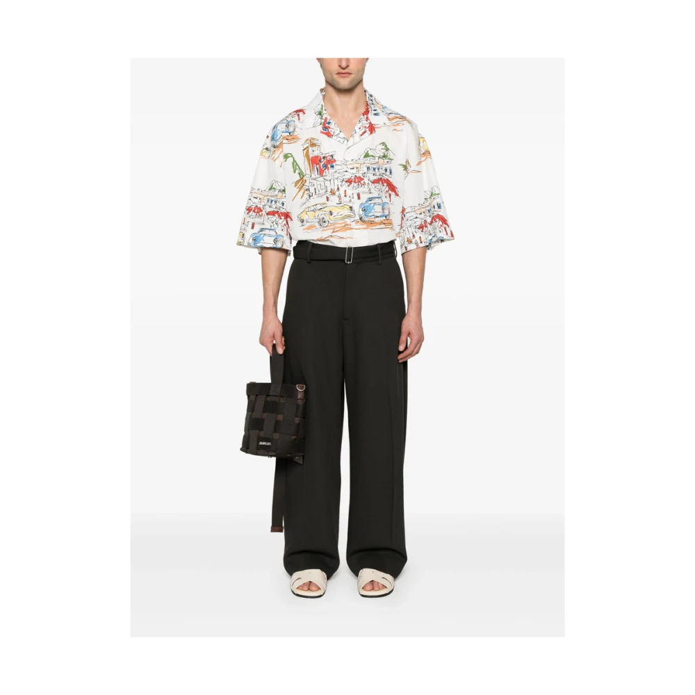 Studio Nicholson Houtskoolgrijze Broek met Riem Gray Heren