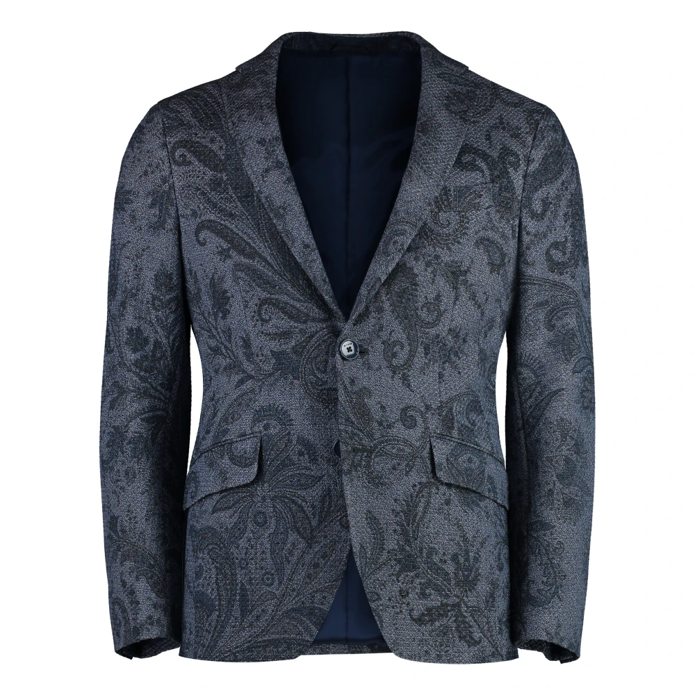 ETRO Katoenen Jas met Paisley Motief Blue Heren