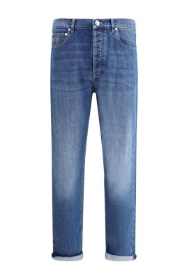 luxury-straight-cotton-jeans-leather-patch