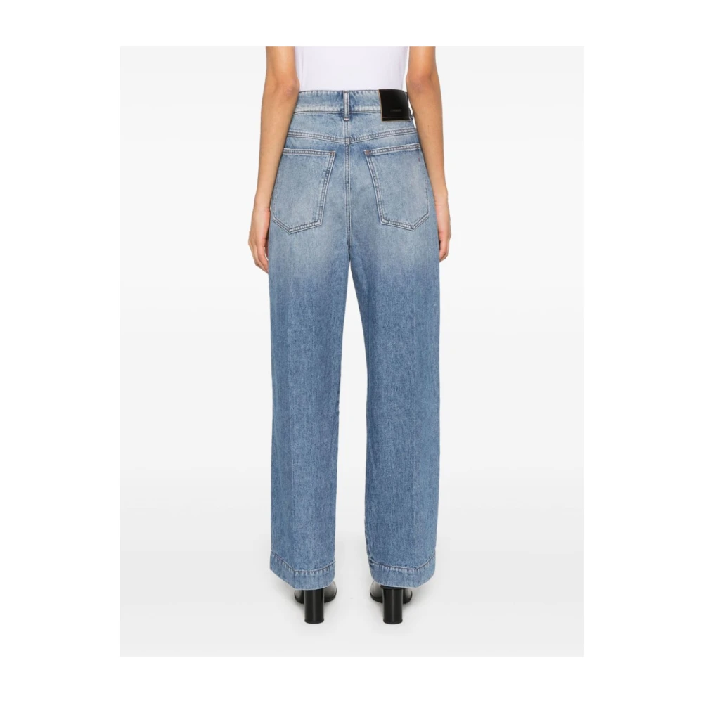 SPORTMAX Hoge Taille Blauwe Jeans Klassiek Ontwerp Blue Dames