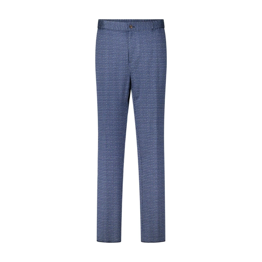 ETRO Slim Fit Patroon Broek Blue Heren