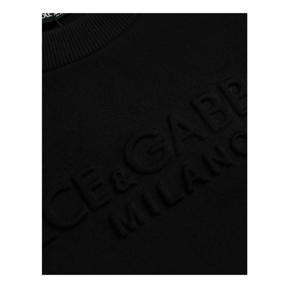 Dolce & Gabbana Zwarte Crew Neck Sweatshirt Lange Mouw Black Heren