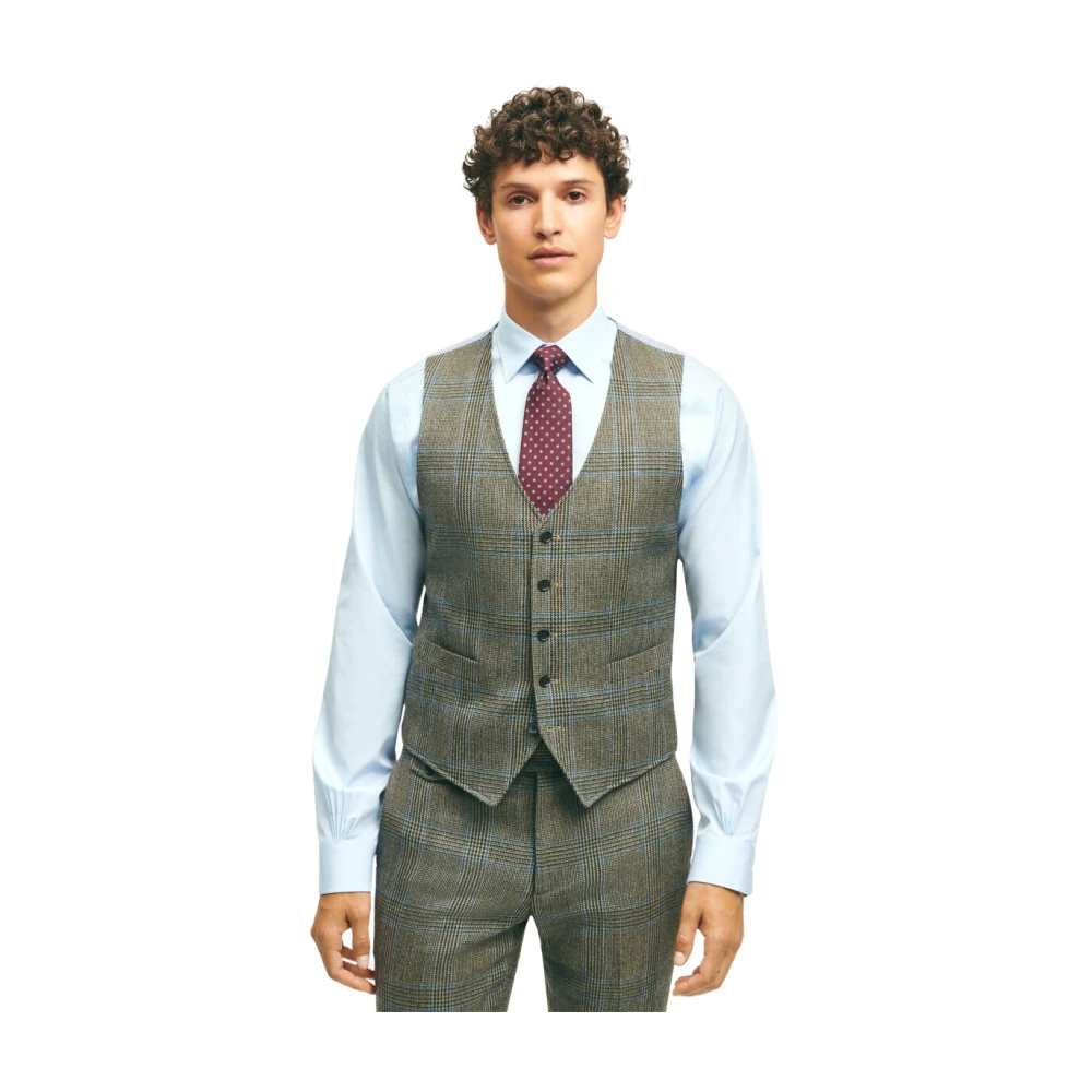 Brooks Brothers Grijze wollen vest Green Heren