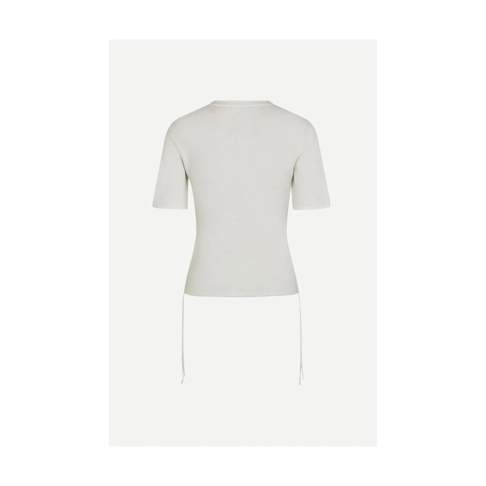 Samsøe Gebreid T-shirt met Strikdetails White Heren
