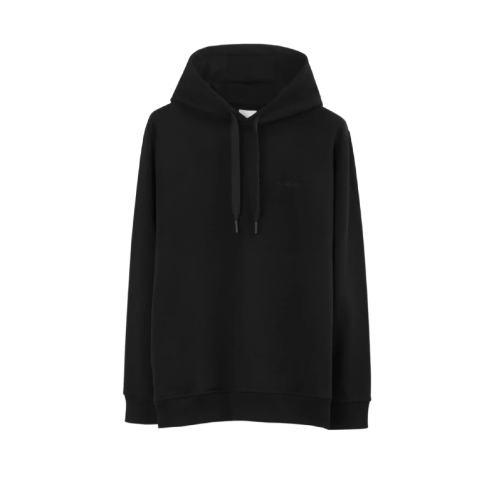 Burberry Zwarte katoenen hoodie met Equestrian Knight Design Black Heren