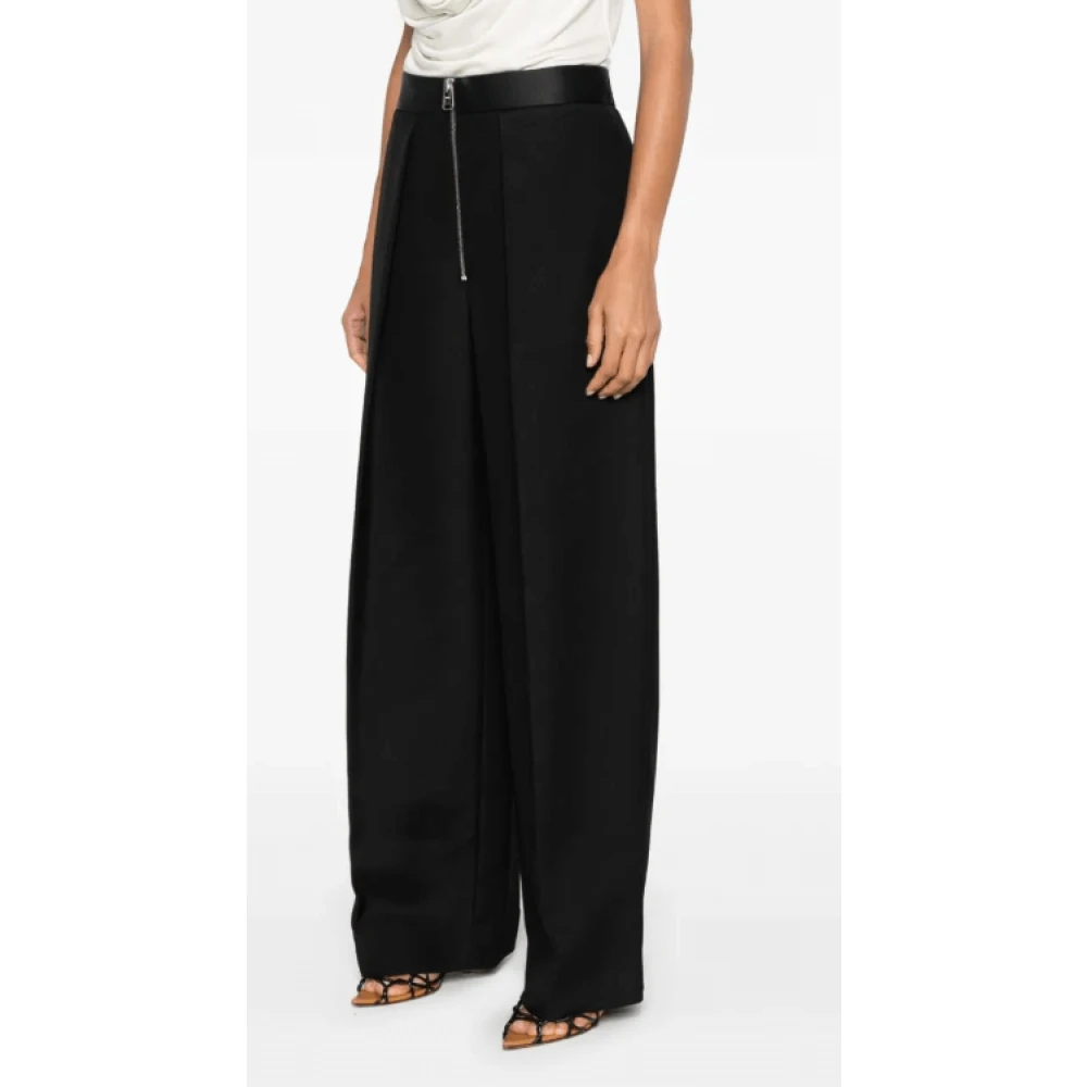 Khaite Zwarte marinebroek met satijnen afwerking Black Dames