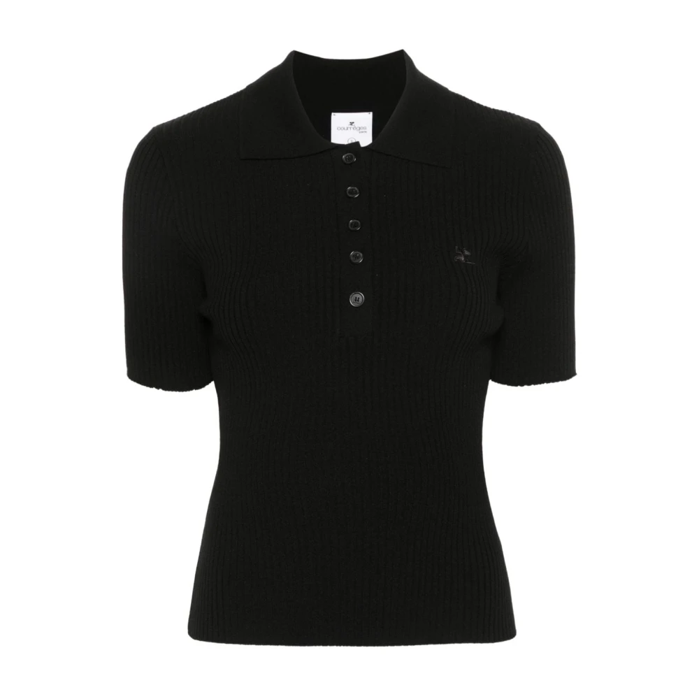 Courrèges Zwarte T-shirts en Polos Black Dames