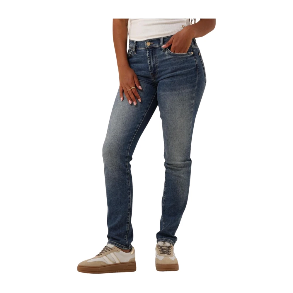7 For All Mankind Slim Fit Jeans Donkerblauw Blue Dames