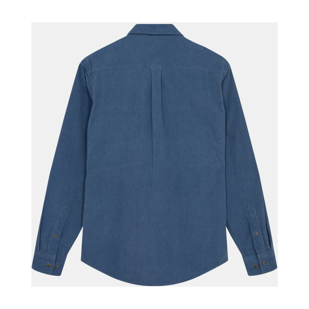 Anerkjendt Blauw Corduroy Effen Overhemd Blue Heren