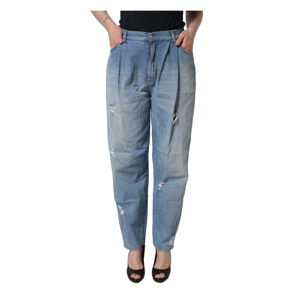 Dolce & Gabbana Women's Blue Loose Fit Jeans, L, Tapered Denim Jeans