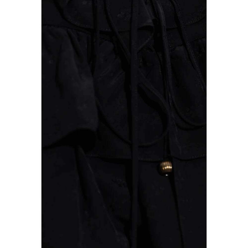 Chloé Top met bloemenpatroon en ruches Black Dames