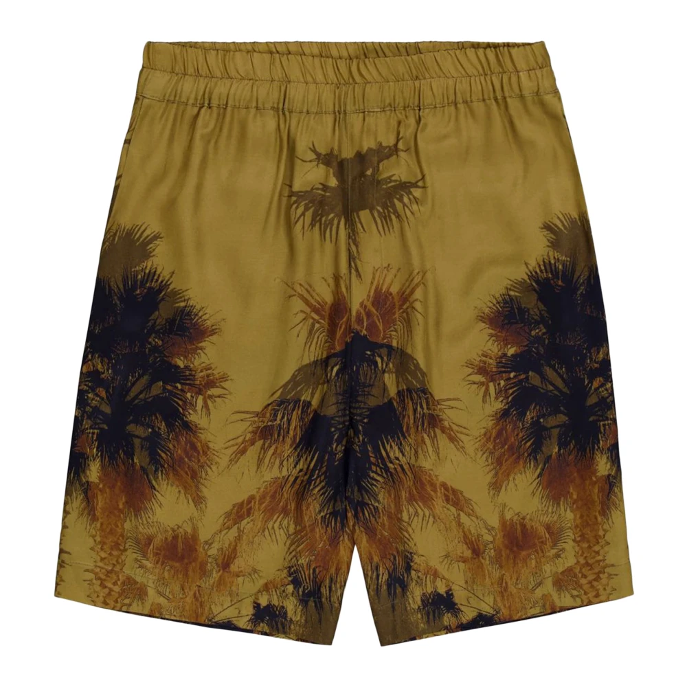 Laneus Palm Textuur Groene Bermuda Shorts Multicolor Heren