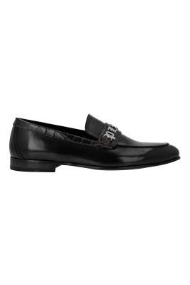 Croco Printed Leather Loafers