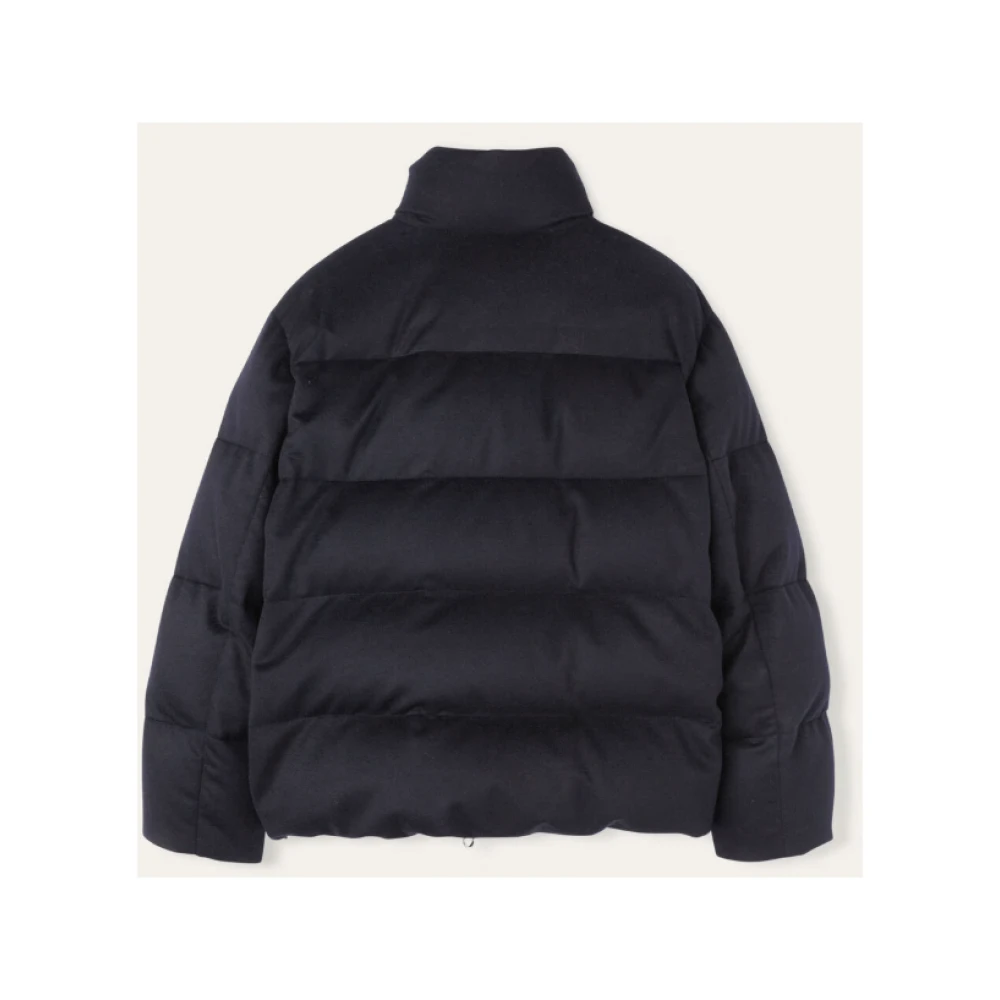 Loro Piana Blauwe Pufferjas met Stormbescherming Blue Heren