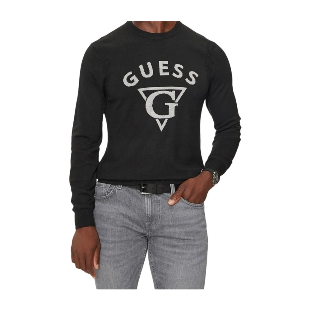 Guess Zwarte Heren Jersey Shirt Black Heren