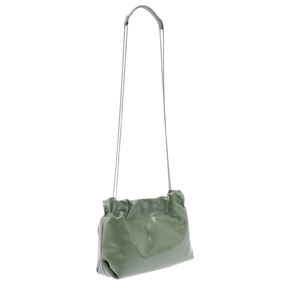 BRUNELLO CUCINELLI Groene Suède Schoudertas met Ketting Green Dames