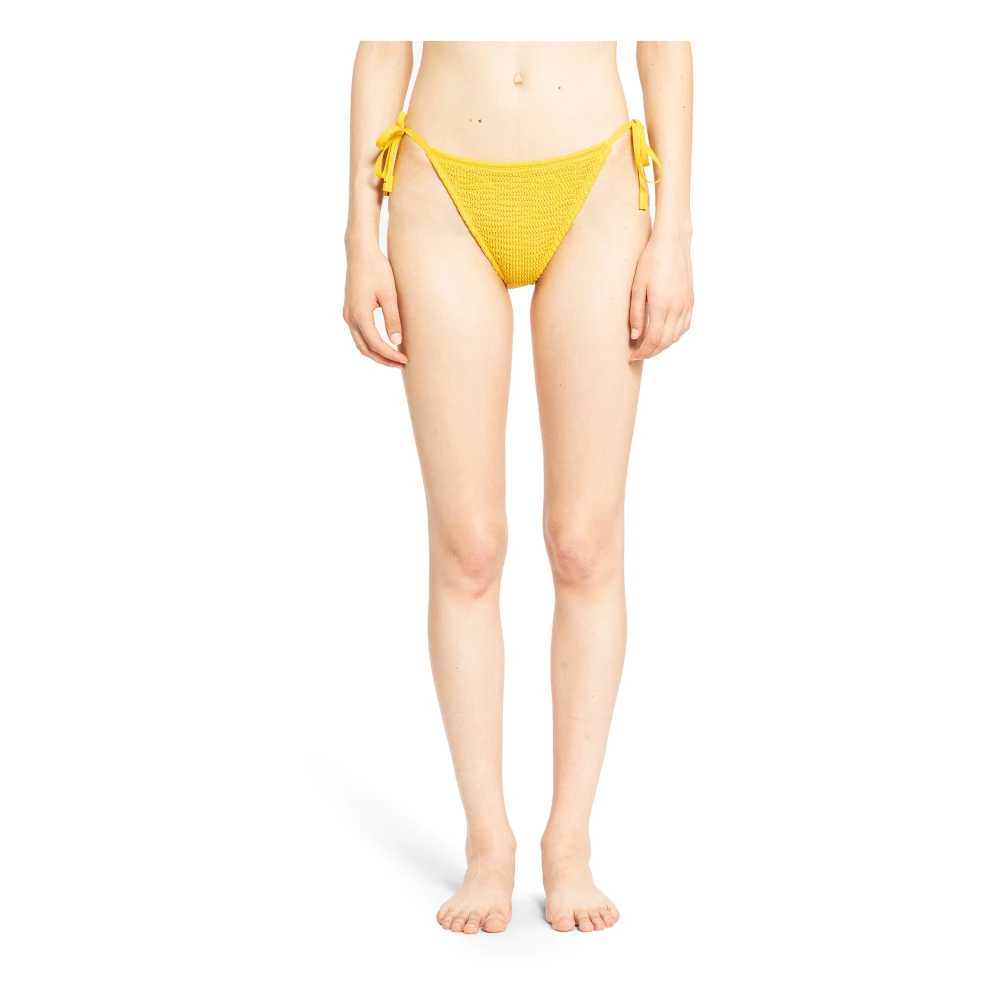 Burberry Zonnebloem Gekreukte Nylon Lage Taille Jurk Yellow Dames